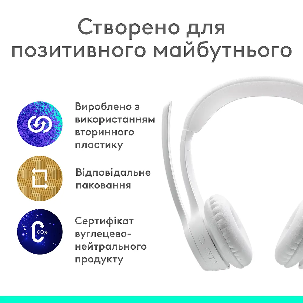 Навушники Zone 300 Wireless Headset BT White (981-001417) Logitech teh0021846 - фото 4