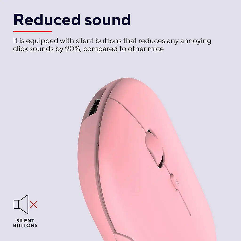 Trust Миша Puck Rechargeable Ultra-Thin BT WL Silent Pink - фото 7
