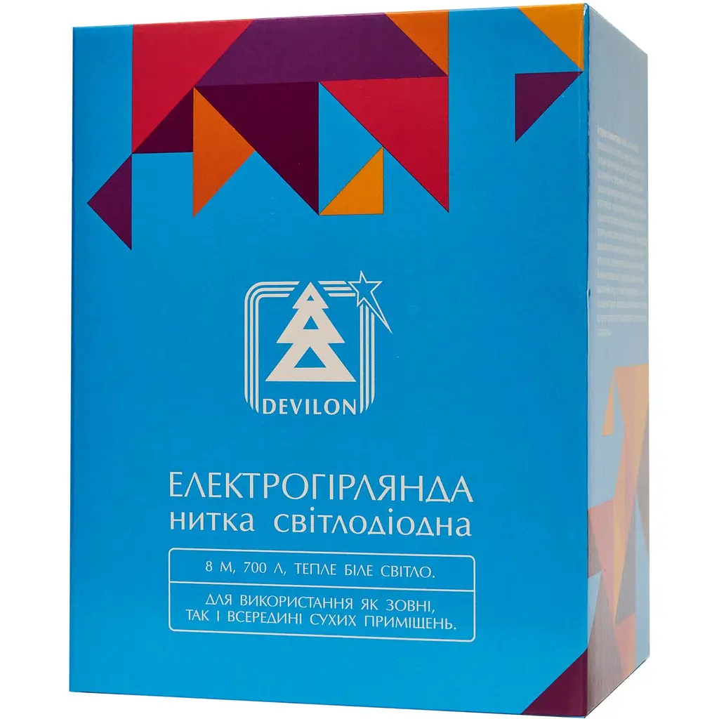 Светодиодная гирлянда-нить Devilon теплый белый 8 м IP44 (721114) - фото 4