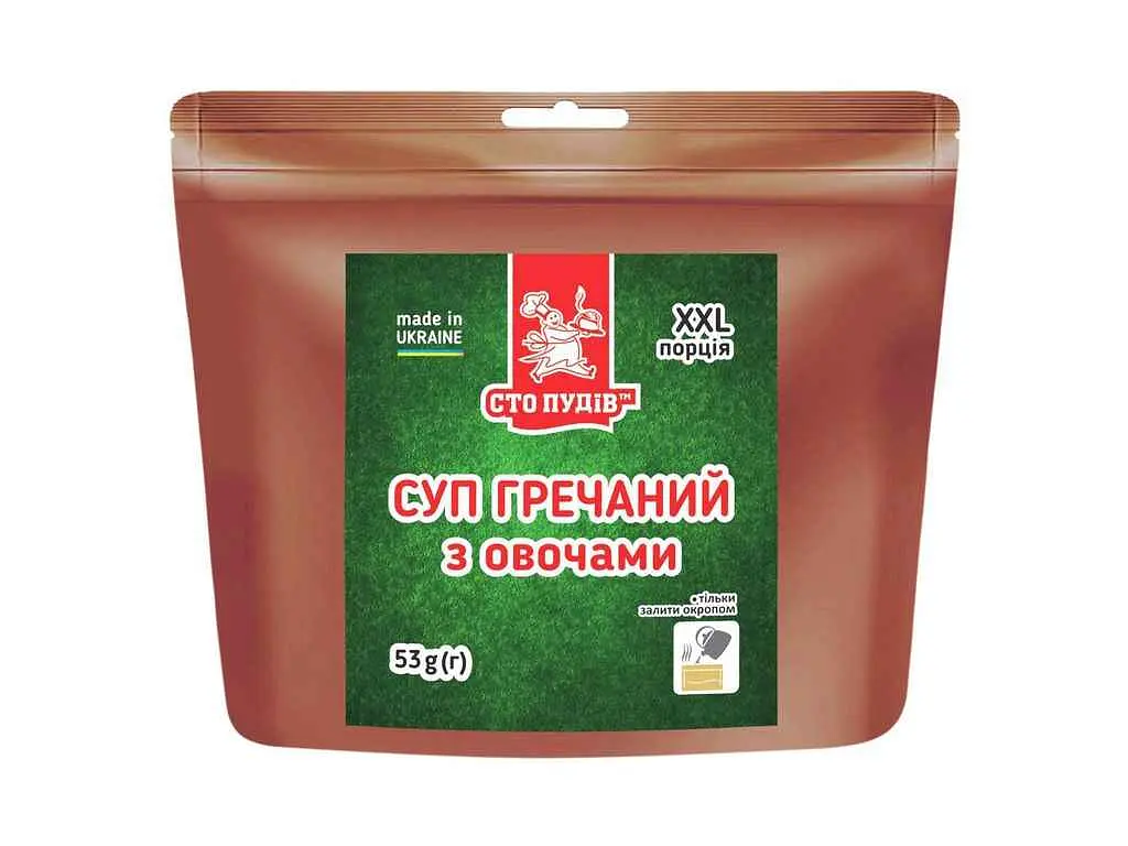 Суп гречаний СТО ПУДІВ 53г з овочами XXL