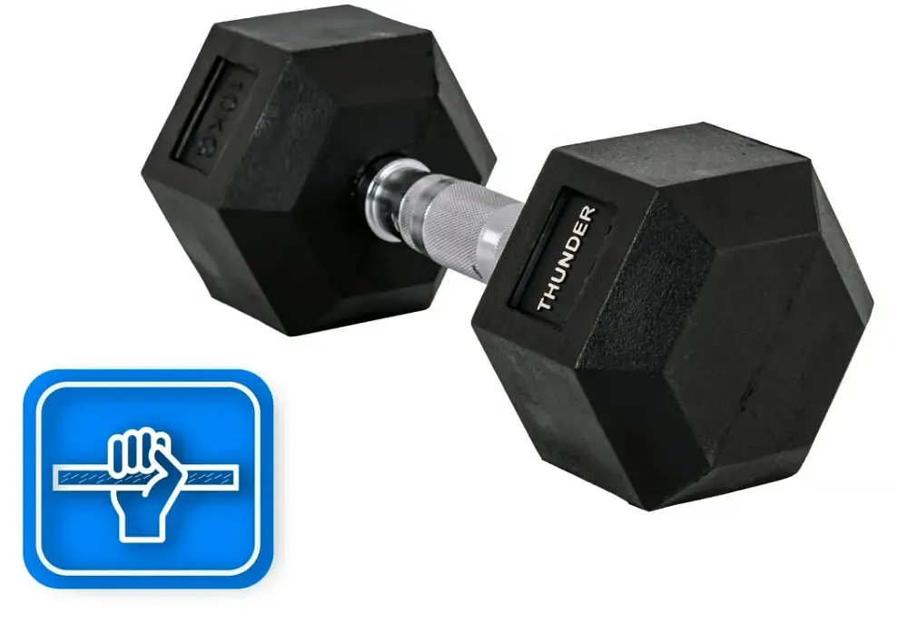 Гантель шестигранная Thunder 10 кг (HEXAGONAL-DUMBBELLS-10KG) - фото 4