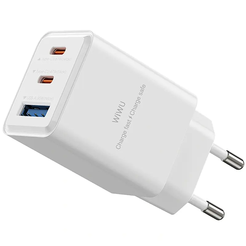 МЗП G026 Cube PD67W+QC3.0 GaN (1USB-A/2C) White Wiwu teh0029663 - фото 3