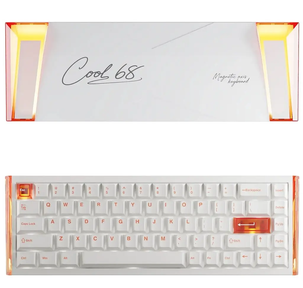Клавіатура DAREU COOL 68 (8000 Hz / Rapid Trigger) White Orange (KB-COOL68-ORG) - фото 6