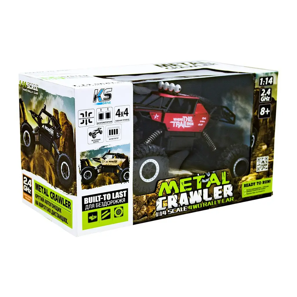 Автомобіль OFF-ROAD CRAWLER з р/к - WHERE THE TRAIL ENDS (червоний, акум. 7.2V, метал. корпус, 1:14) Sulong Toys SL-121RHMR - фото 4