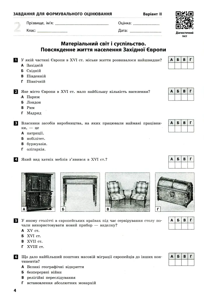 Всесвітня історія. 8 клас. Зошит для оцінювання навчальних результатів - Олександр Гісем - фото 5