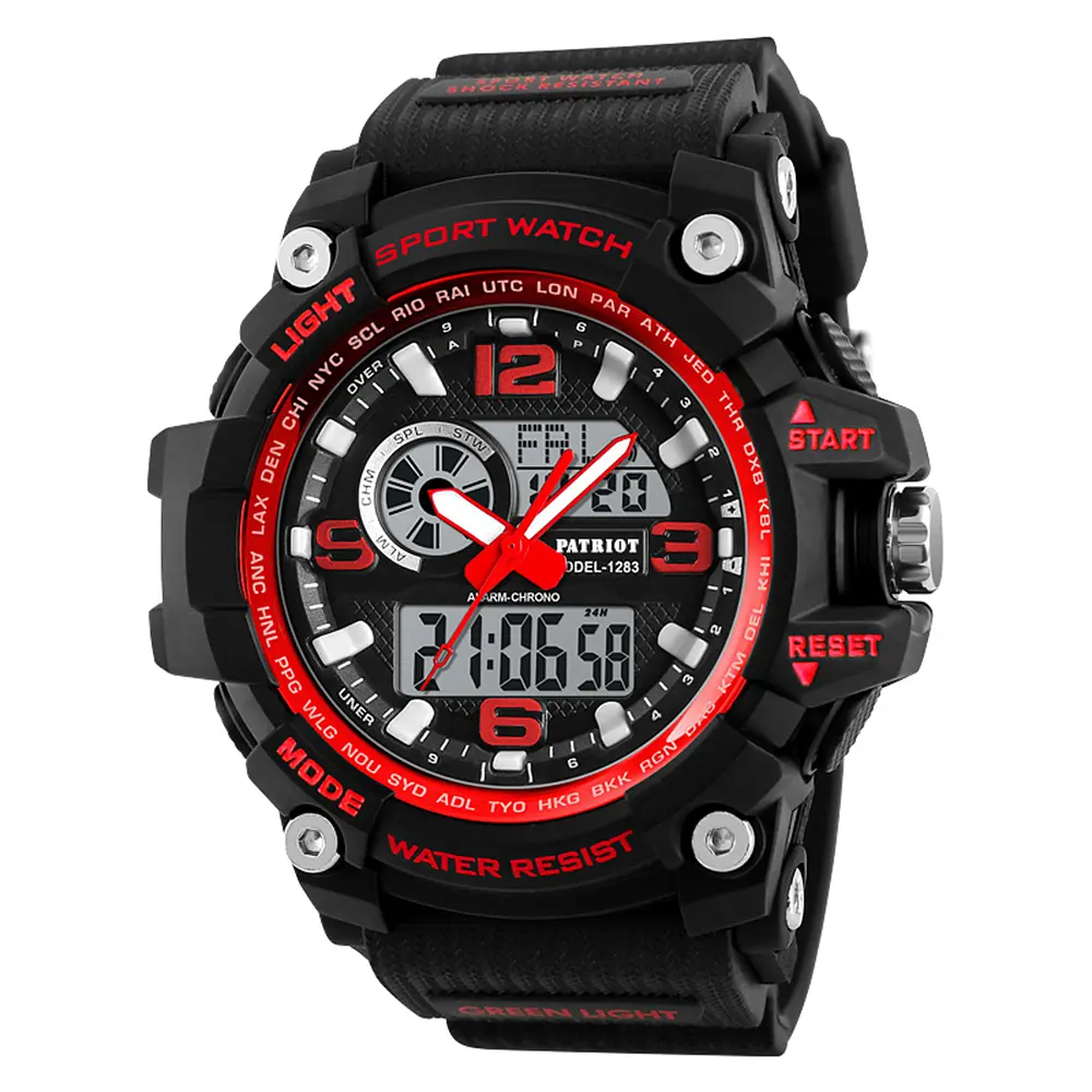 Чоловічий наручний годинник 012RD Black-Red Patriot acs0030993