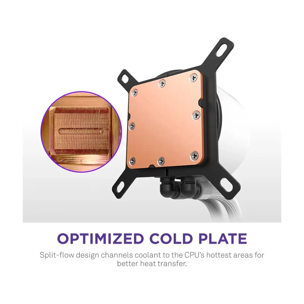 Система жидкостного охлаждения NZXT Kraken Plus RGB V2-360 mm AIO liquid cooler Wh (RL-KR360-W2) - фото 6