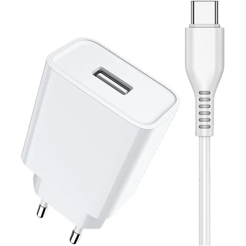 Сетевое зарядное устройство Jellico C5T 1USB 2.1A + Type-C cable White - фото 2