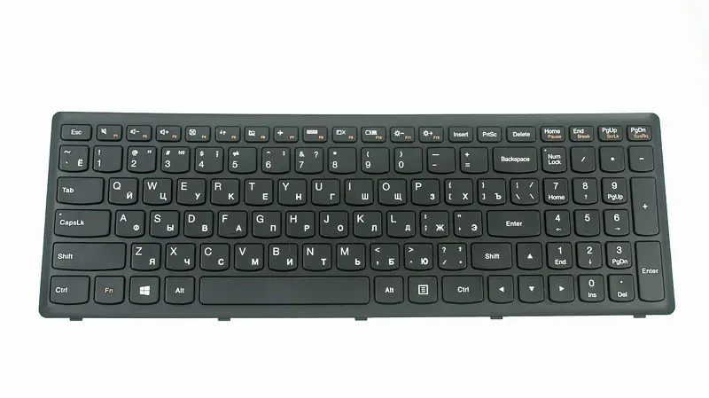 Клавіатура для ноутбука LENOVO (Flex 15, Flex 15D, G500s, G505s, S510p) rus, black, black frame (оригінал) - фото 2