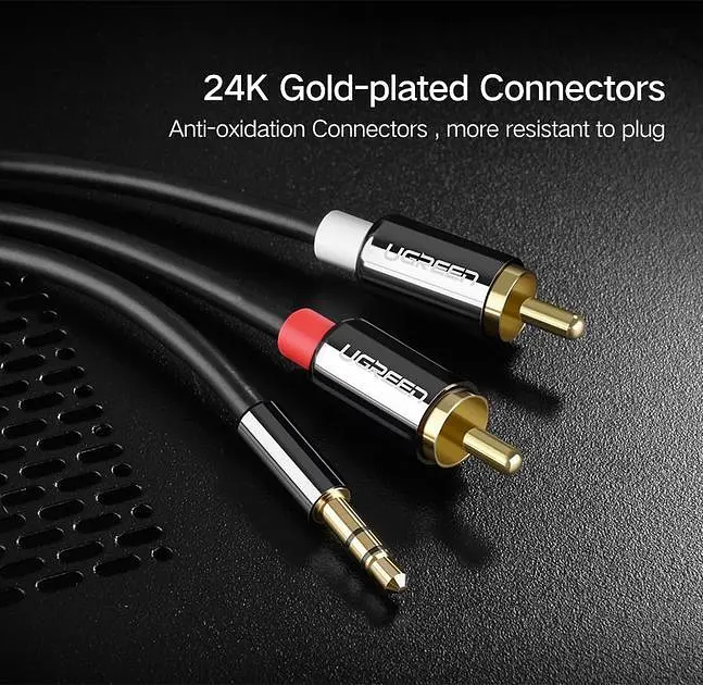 Кабель аудио Ugreen AV116 2RCA to 3.5mm стерео разветвитель 3 м (10590) - фото 5