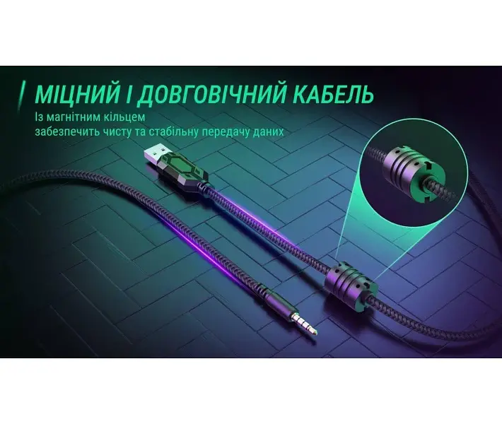 Навушники Fifine ігрові дротові H9 гарнітура геймерська чорна - фото 6