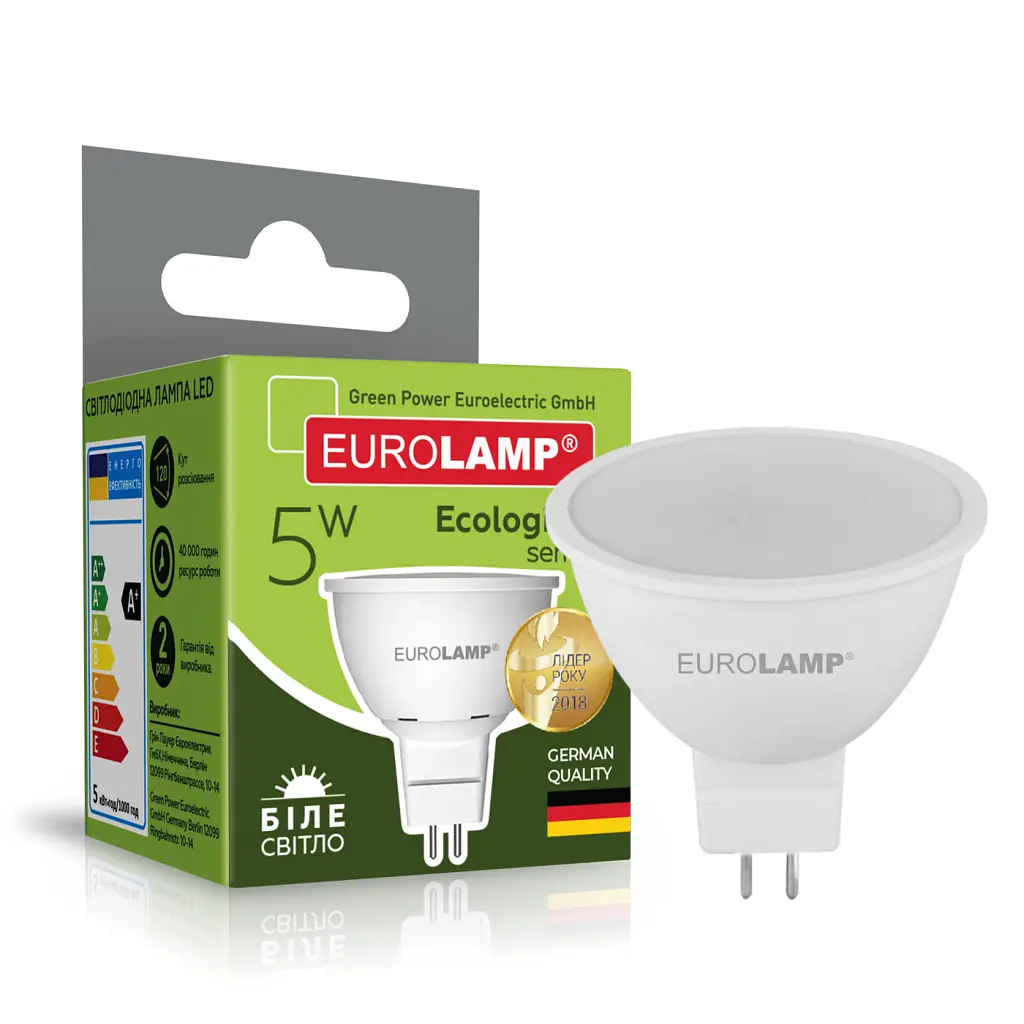 Лампочка Eurolamp LED SMD MR16 5W GU5.3 4000K 220V (LED-SMD-05534(P)) - фото 2