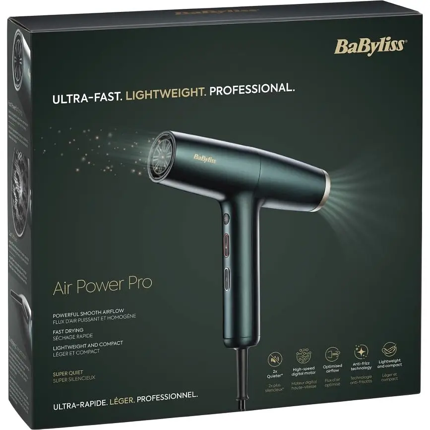 Фен Babyliss Air Power Pro 1700 Вт зелений (D6555DE) - фото 4