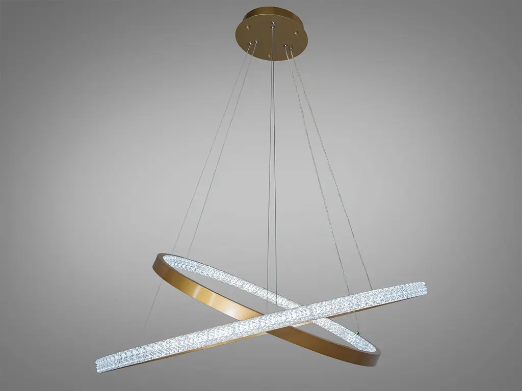 Люстра стельова LED Diasha D2489-800+600G, 100W, золото, діаметр 80 см, IP20, для вітальні - фото 2