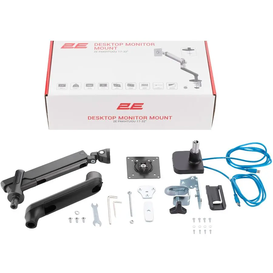 Кронштейн для монитора 2E DGEREDUSB EVDO 17-32 дюйма USB-хаб 3.0 - фото 8