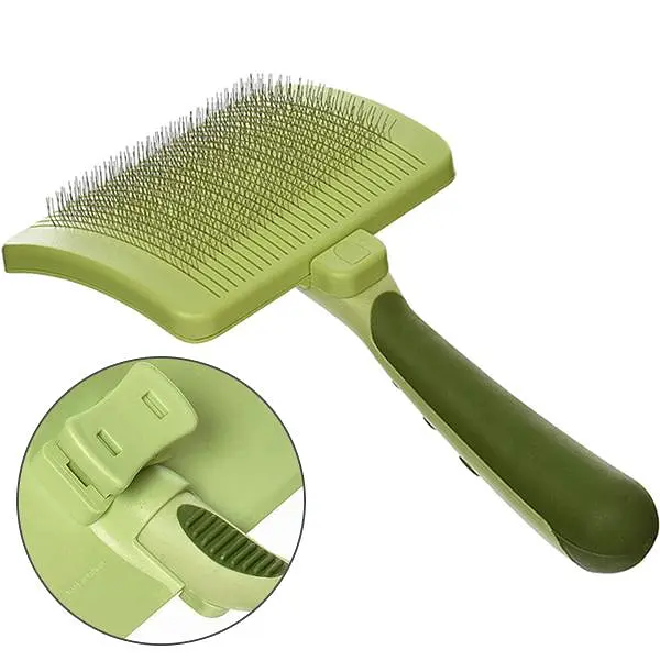 Пуходерка-слікер з механізмом самоочищення для собак та котів Safari Self-Cleaning Slicker Brush (W418)