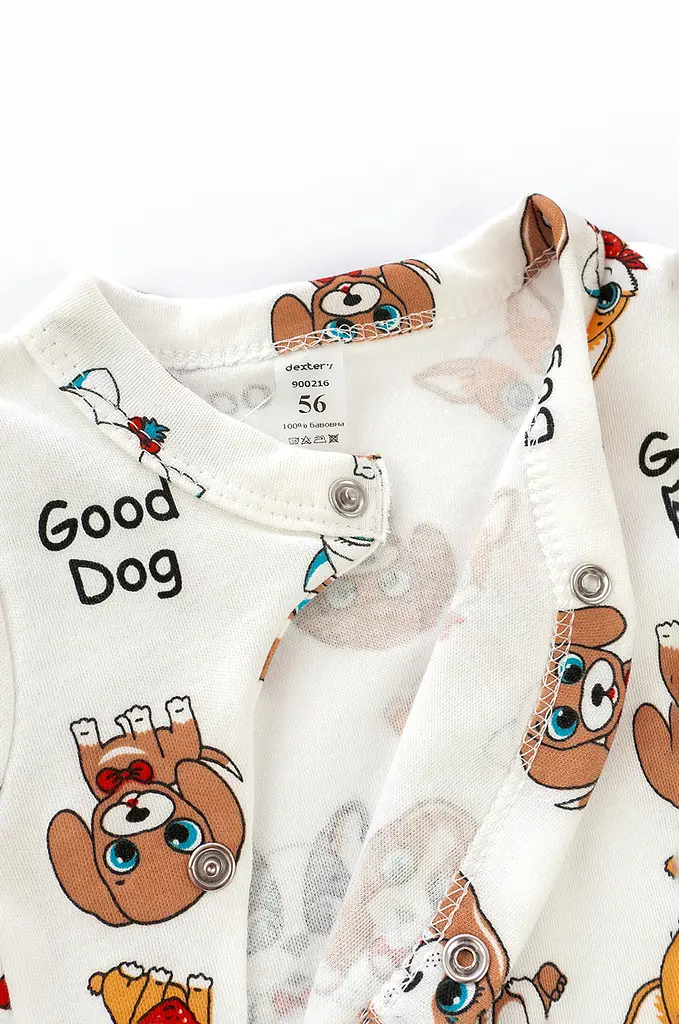 Сліп ясельний з діагональною застібкою на кнопках Cute dogs - фото 2