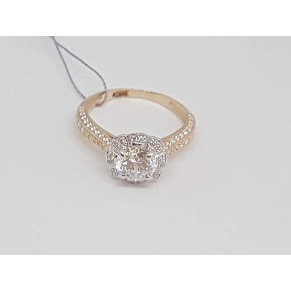 Золоте кільце Харківська ювелірна фабрика з фіанітами Swarovski. 80512-СВ 18,5 - фото 5