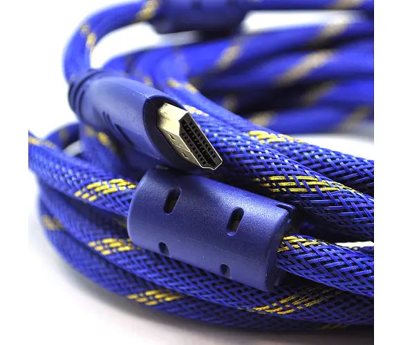 Шнур кабель Hdmi штекер штекер папа 10 м синий желтый - фото 3