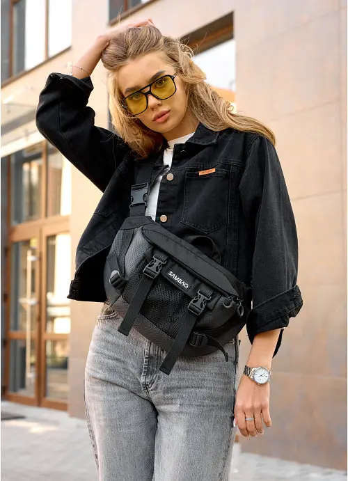 Женская большая поясная сумка бананка для планшета Sambag 38х21 см sum0027230 - фото 10