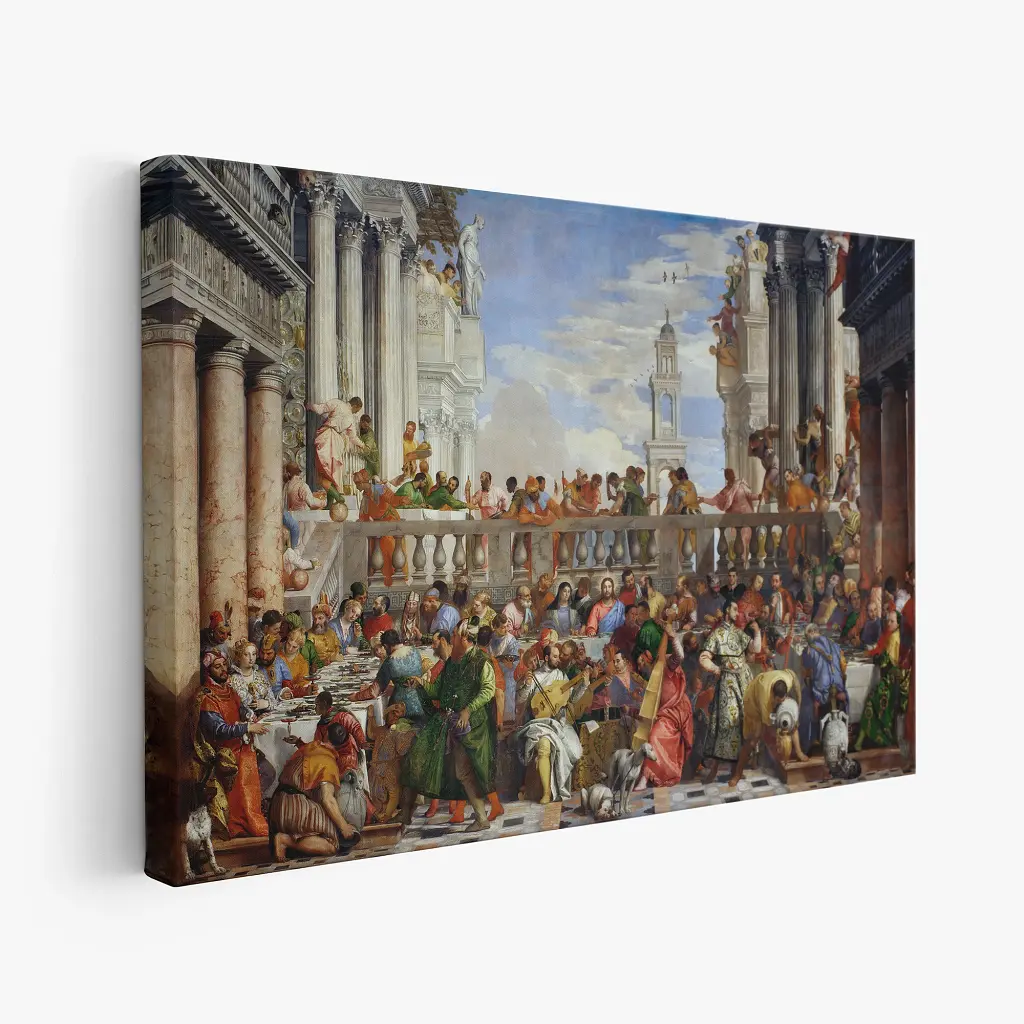 Інтер'єрна картина Весілля в Кані, Паоло Веронезе, Paolo Veronese, Wedding at Cana, релігійний декор, 60×88 см (id6983) - фото 2