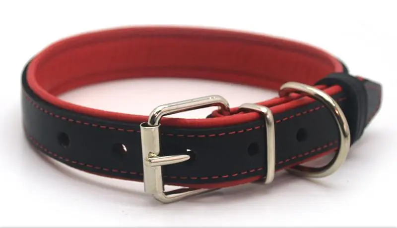 Нашийник для собак Zoo-hunt шкіряний подвійний ОД Soft чорний+червоний 1,4/23-28 см - фото 5