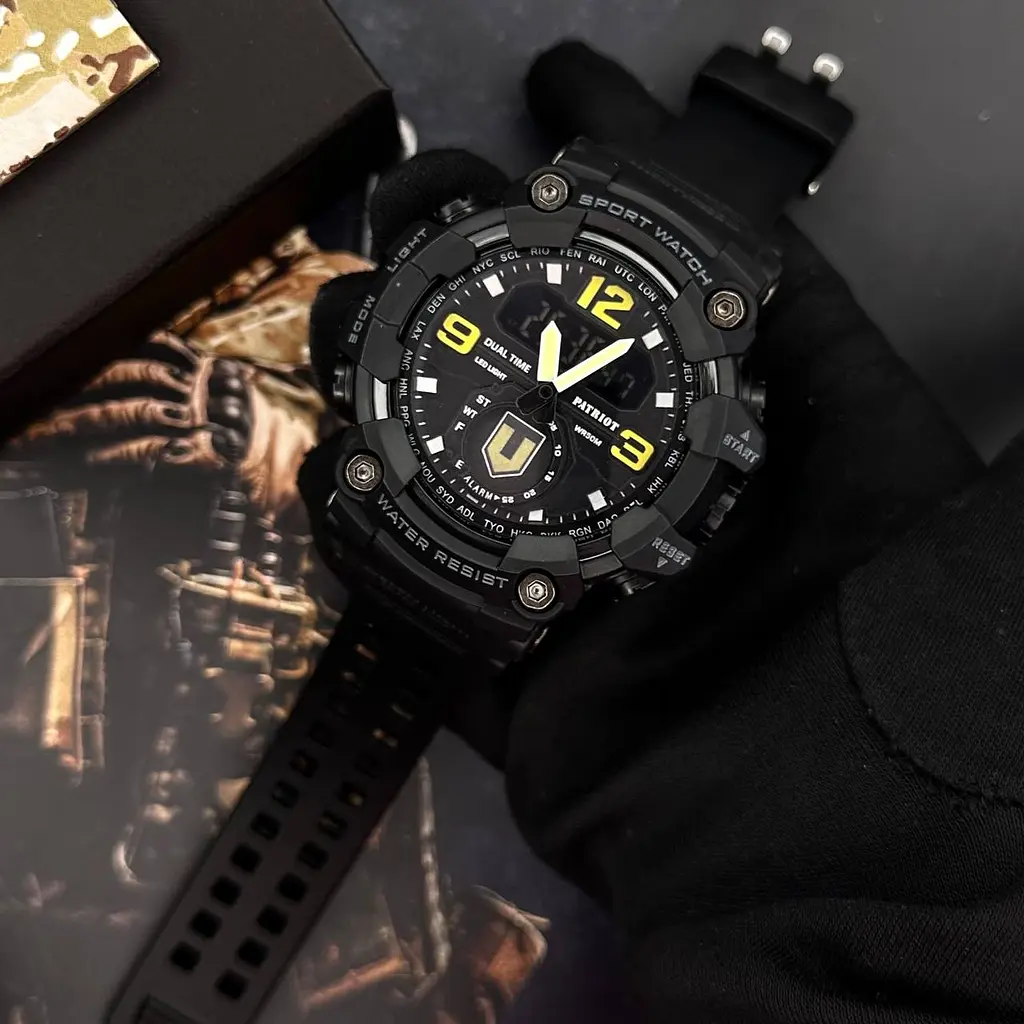 Чоловічий наручний годинник 004BKTRO ТРО Чорні + Коробка Patriot acs0031055 - фото 3