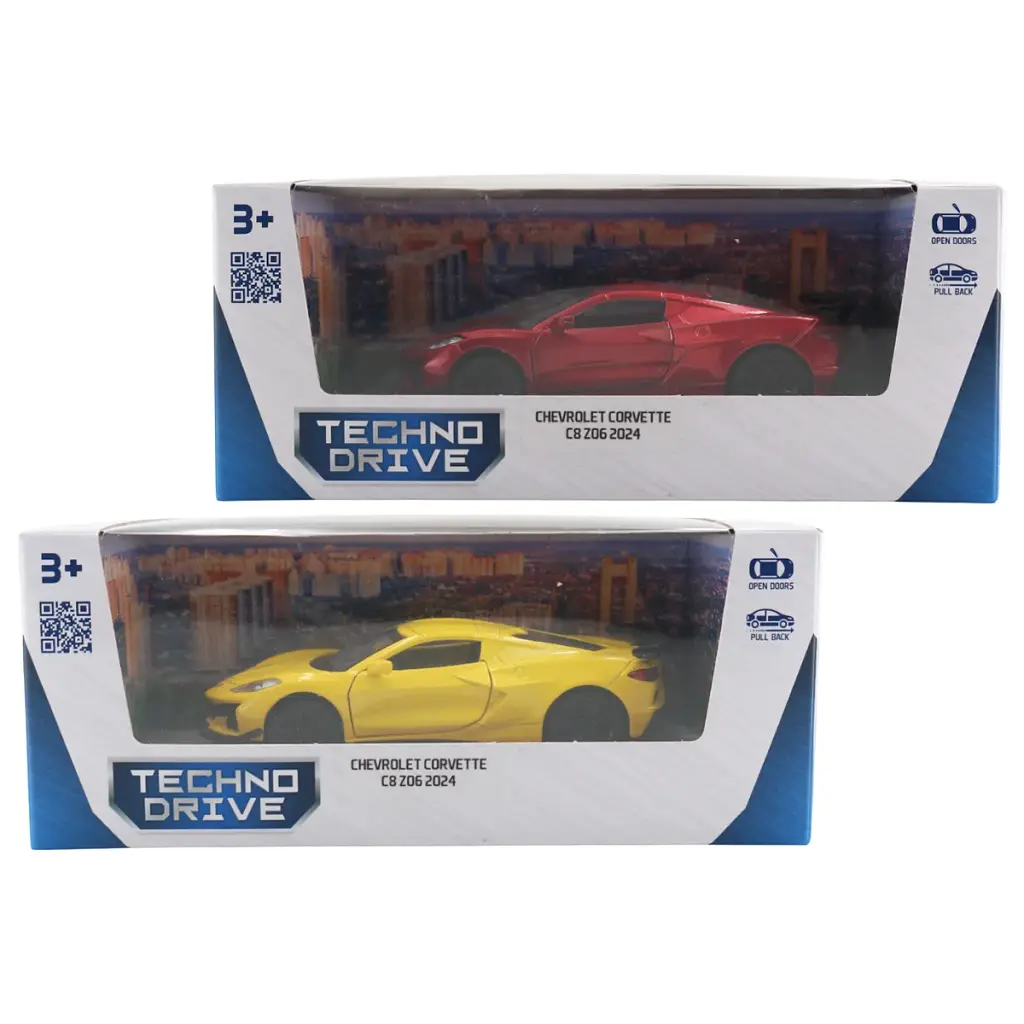 Автомодель – CHEVROLET CORVETTE C8 Z06 2024 (жовтий, червоний) - фото 10