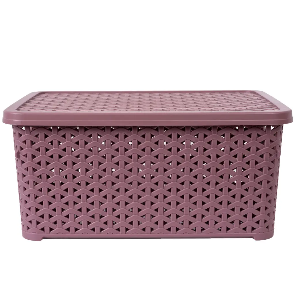 Уценка. Корзина Diomedea с крышкой 34.5x24.5x15.5 см 10 л темно-пудровая (К13-803)  - фото 2