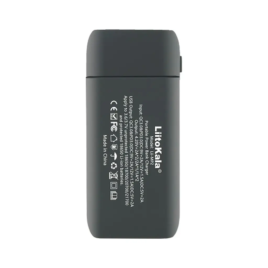 Зарядний пристрій для акумуляторів Liitokala 2 Slots, w func. Powerbank/PD/QC, USB/Type-C, LED disp, 18650/21700 (Lii-MP2) - фото 3