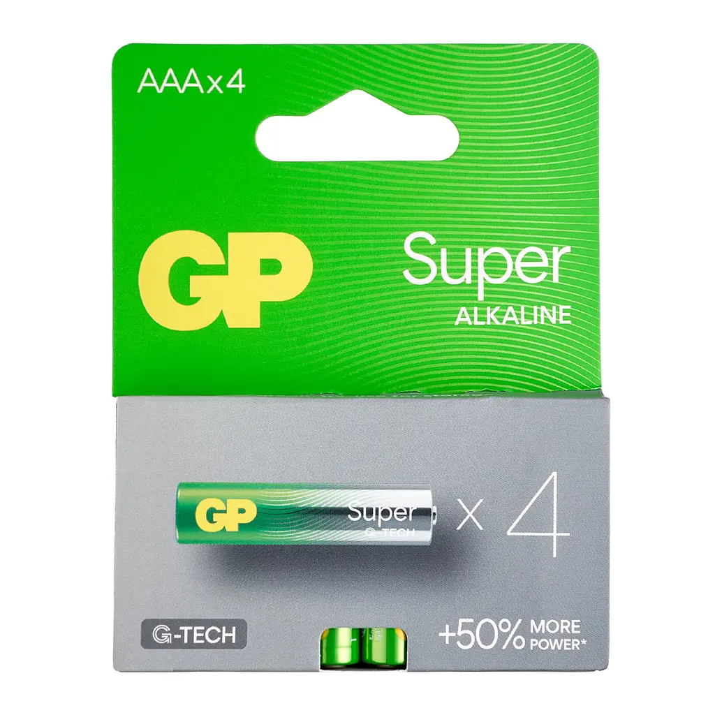 Батарейки GP SUPER ALKALINE 1.5V 24A21-SB4 Лужні LR03 AAA 4 шт. - фото 2