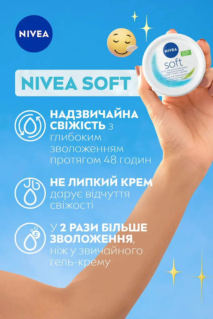 Интенсивный увлажняющий крем NIVEA Soft для лица рук и тела 300 мл - фото 5