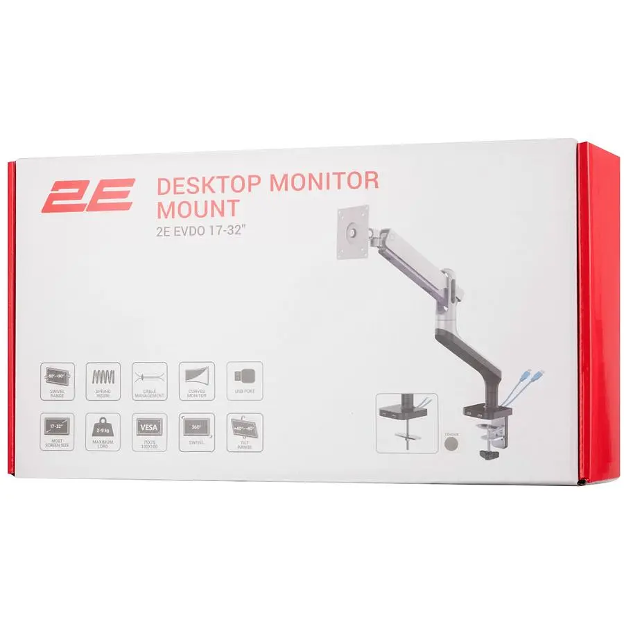Кронштейн для монитора 2E DGEREDUSB EVDO 17-32 дюйма USB-хаб 3.0 - фото 9