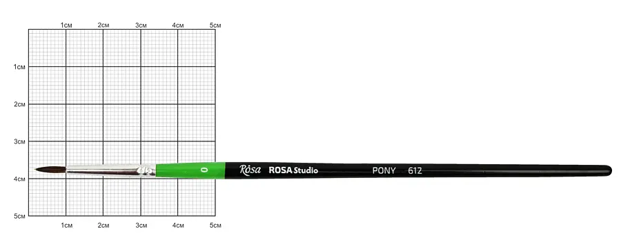 Пензель поні крула 612 №0 коротка ручка ROSA Studio (4823086700154)