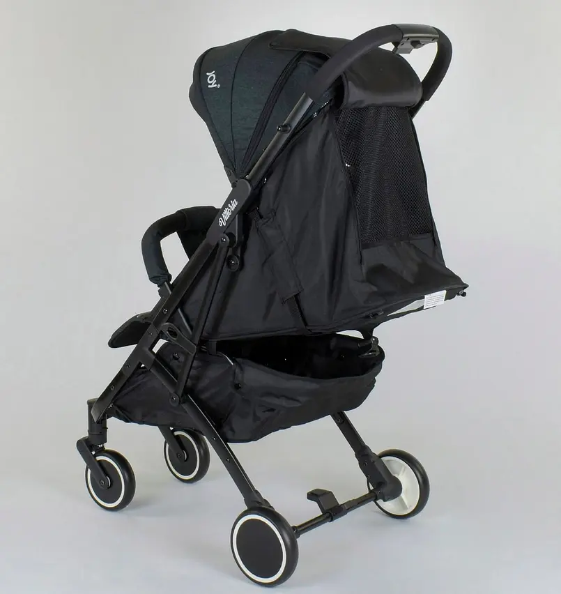 Коляска детская прогулочная JOY Vittoria 30883 цвет Тёмно-Зеленый Лён, стальная рама, футкавер, телескопическая ручка, в коробке - фото 3