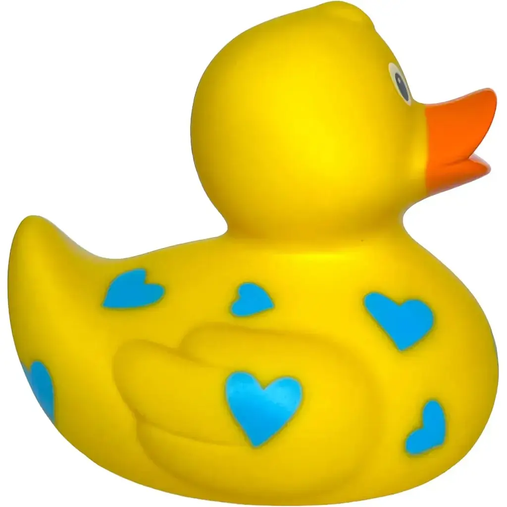 Утка FunnyDucks Желтая в голубых сердечках (0905) - фото 5