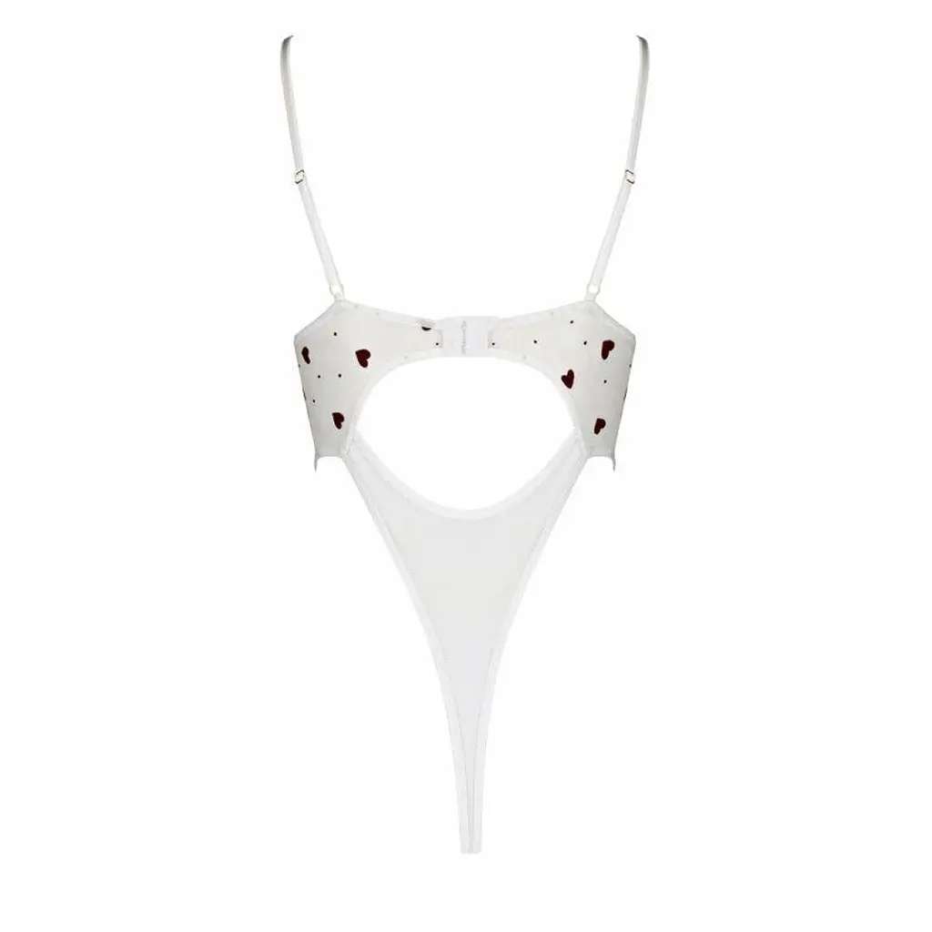 Еротичний боді з малюнком Passion LOVELIA BODY S/M, white - фото 6