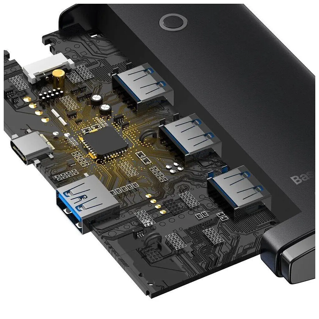 Концентратор Baseus USB 3.0 4xUSB 2.0m black (WKQX030201) - фото 6