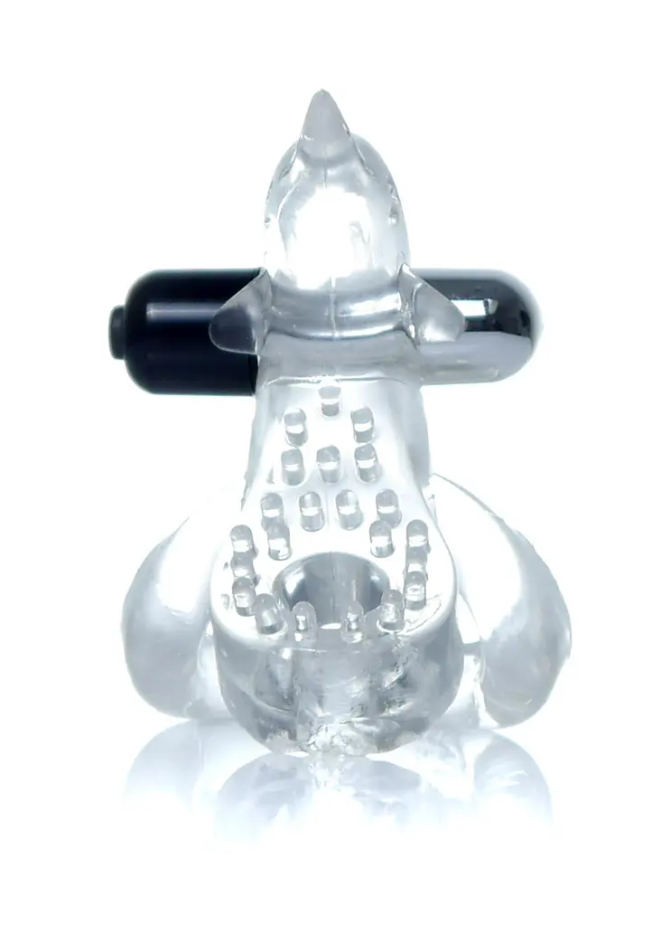 Ерекційне кільце Dolphin Vibro Clear з вібрацією - фото 3