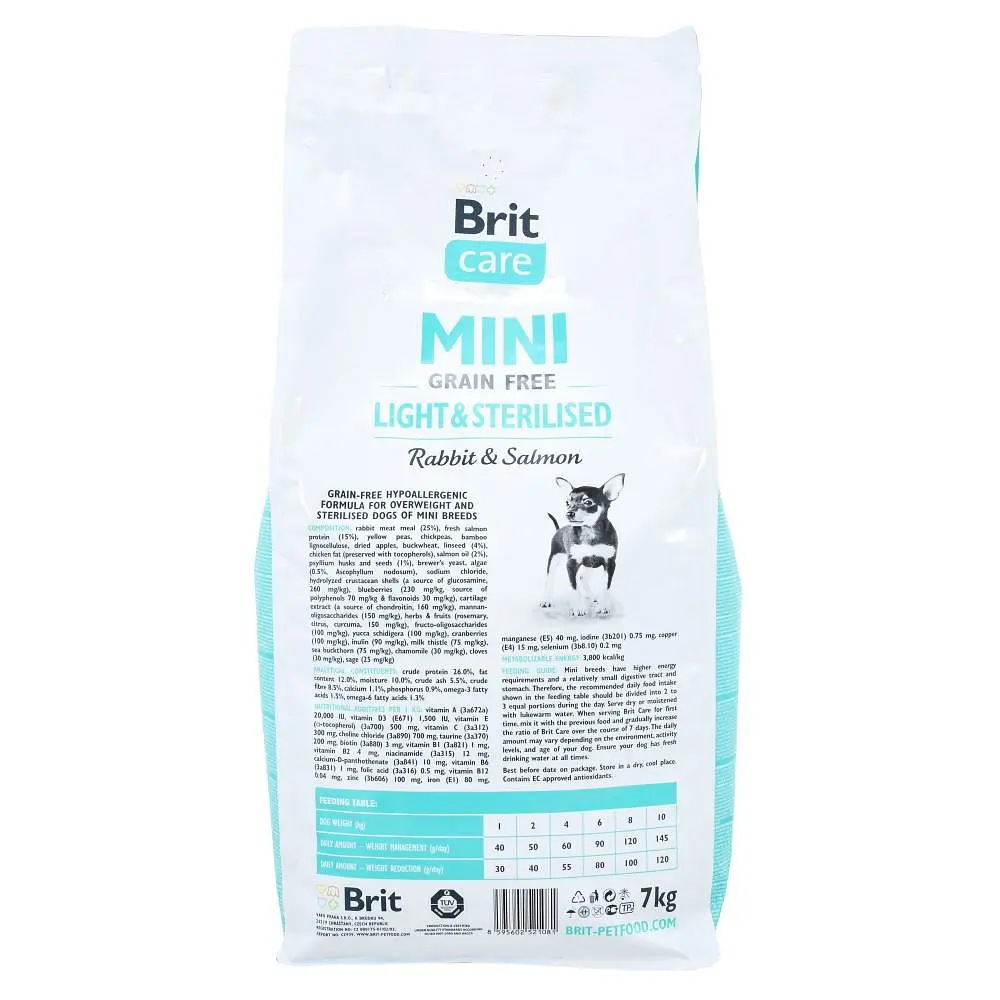 Сухий корм для стерилізованих собак мініатюрних порід Brit Care GF Mini Light & Sterilised 7 кг - фото 4