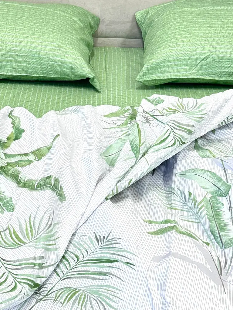 Комплект постільної білизни Ecotton полуторний 150х215 см Папороть зелена 21006 (23348) - фото 2