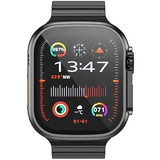 Смарт-часы Hoco DY12 Ultra AMOLED Smart Sports Watch (call version) Black - фото 2