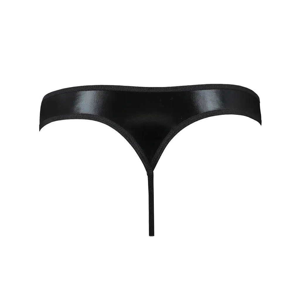 Чоловічі стринги Passion 033 THONG PAUL XXL/XXXL Black, під латекс - фото 6
