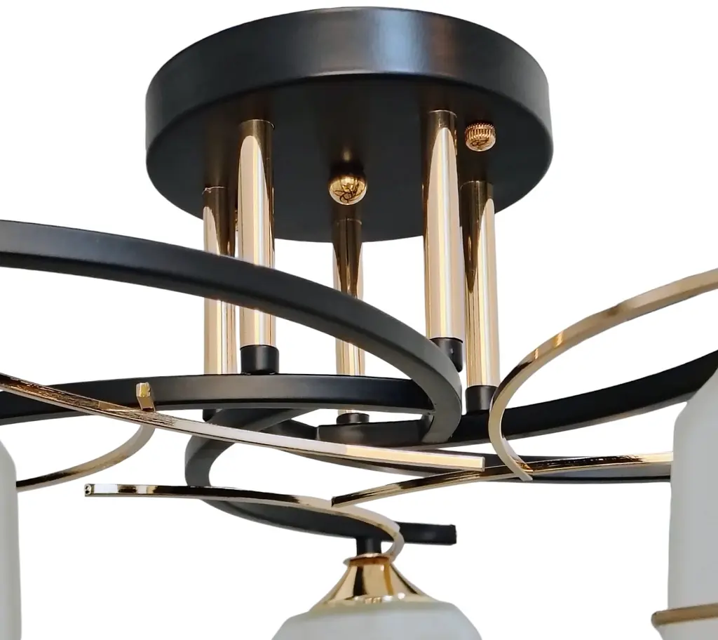 Класична люстра Brille LK-728S/5 E27 BK+FG - фото 4