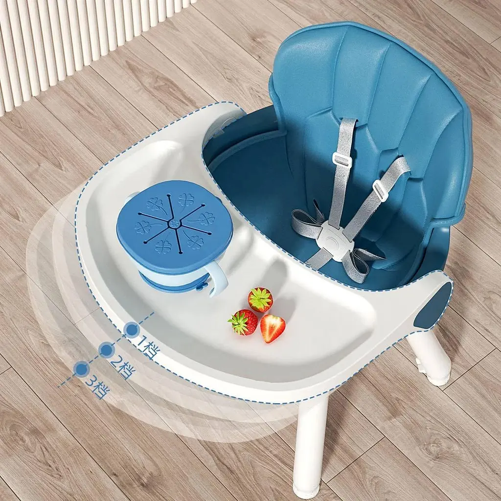 Стульчик и столик для кормления трасформер 2в1 Бежевый - фото 6