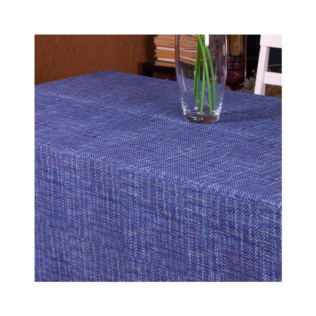 Скатертина MirSon Рогожа №209 Blue Binding 130x220 см (2200006738114) - фото 3