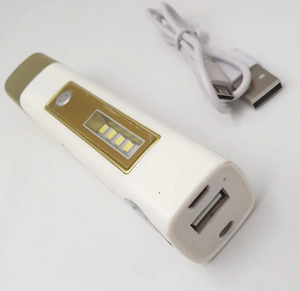 Ліхтарик акумуляторний ручний LED 3W+5SMD збоку панель порт USB з функцією PowerBank 1200mAh світить до 10 годин IWIN IW-5867 - фото 3