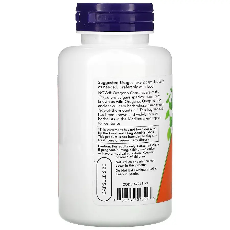 Натуральная добавка NOW Oregano 450 mg, 100 вегакапсул - фото 3
