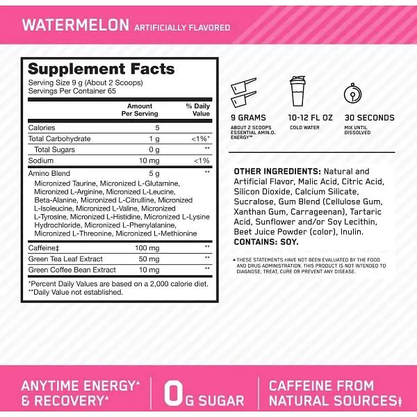 Амінокислотний комплекс Optimum Nutrition Essential Amino Energy Fruit Fusion 585 г - фото 2