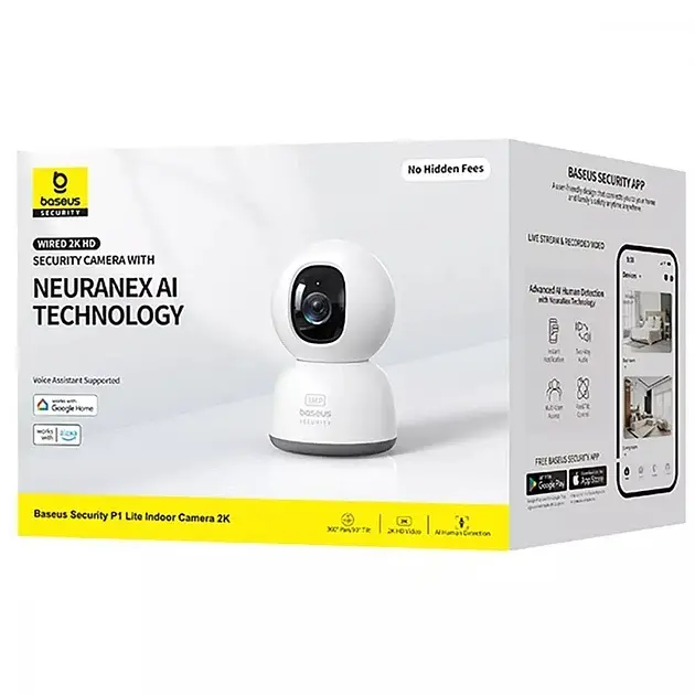 IP-камера видеонаблюдения Baseus Security P1 Lite Indoor Camera 2K S0TV002132 White - фото 7